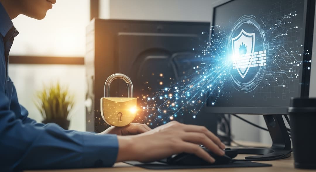 Security audit being performed on a computer.